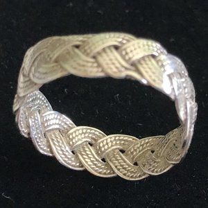 Silver Braid Ring - Vintage - Size 9